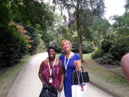Customer services manager Wilma and Annie on leaving the Palace for the last time on the final day of the special 4 day event, Buckingham Palace Coronation Festival.\\n\\n12/09/2013 13:34