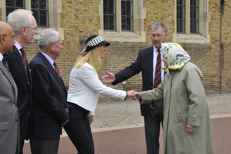 President Annie Quigley Windsor and Eton Royal Warrant Holders Association meets Her Majesty The Queen at Windsor Castle to present the gift of a hand made saddle for HM's 90th birthday.\\n\\n20/06/2019 17:49