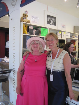 Author Sue Brewer at Buckingham Palace Coronation Festival with our Annie Quigley\\n\\n12/09/2013 15:44